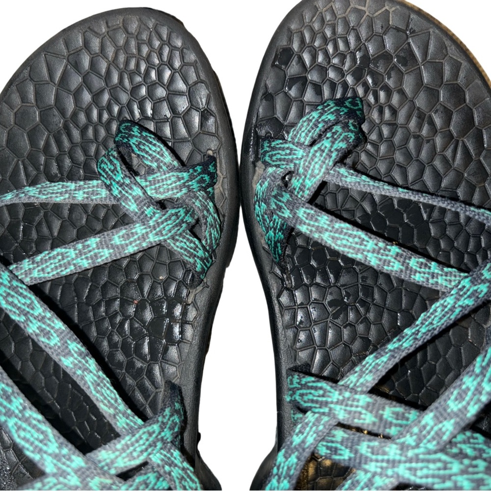 Chaco Green Black Gorp Outdoor Activewear Adjustable Strap Sandals Toe Loop - Picture 6 of 8